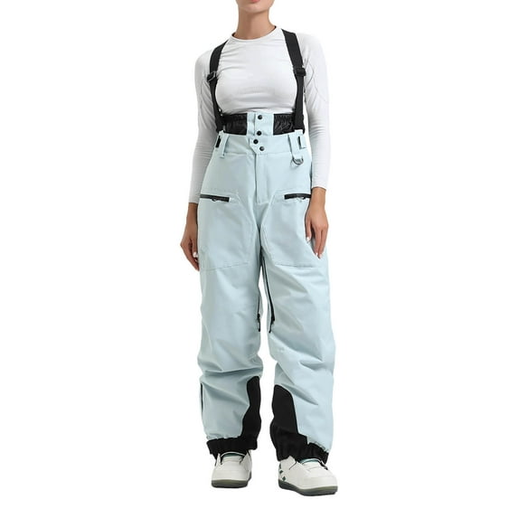 Hvot&aat Women Colorful Outdoor Warm Snow Pants Windproof Snow Bibs Baggy Winter Jumpsuits