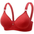 thumbnail image 1 of Hvot&aat Women Comfortable Rimless Type Thin Cup Gathered Underwear Daily Bra Solid Color Underwear, 1 of 2
