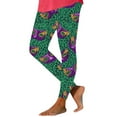 thumbnail image 1 of Hvot&aat Women Mardi Gras Leggings Stretch High Waisted Yoga Pants Sparkly Printed Carnival Party Pant, 1 of 5