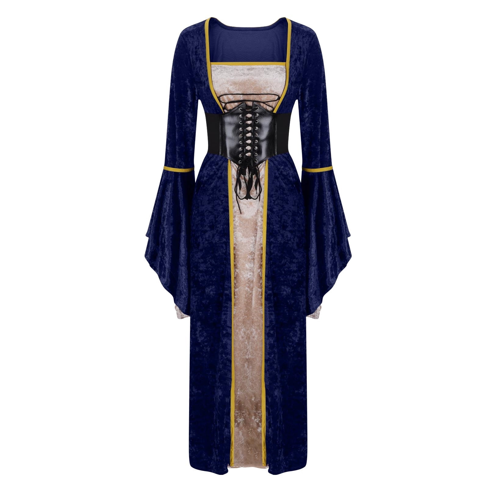 Hvot&aat Women Medieval Renaissance Dress Victorian Long Dress Costume Halloween Cosplay Retro Gowns