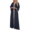 thumbnail image 1 of Hvot&aat Women Muslim Abaya Dress Fashion Lace Ethnic Style Dresses Casual Abayas Kaftan Eid Prayer Clothes, 1 of 5