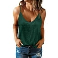 thumbnail image 1 of Hvot&aat Women Sexy Sequin Tank Tops Sparkle Glitter Cami Sleeveless Solid Round-neck Blouse, 1 of 7