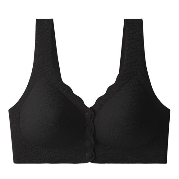Hvot&aat Women Solid Color Textured Full Coverage Shockproof Bra Front Button High Support Everyday Bra