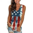 thumbnail image 1 of Hvot&aat Women Summer Independence Day Printed Vest Casual V-neck Sleeveless Top Loose Beach Vacation Pullover, 1 of 3