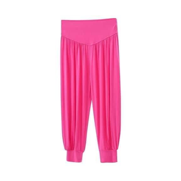 Hvot&aat Women Super Soft Modal Harem Pants Yoga Sports Dance Pilates Capri Lounge Pants Solid Color High Waist Pants