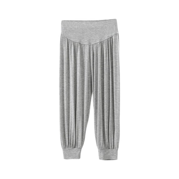 Hvot&aat Women Super Soft Modal Harem Pants Yoga Sports Dance Pilates Capri Lounge Pants Solid Color High Waist Pants
