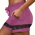 thumbnail image 1 of Hvot&aat Women Trendy Summer Lace Sweat Shorts Elastic Waist Drawstring Lounge Shorts Yoga Athletic Short Pants, 1 of 5