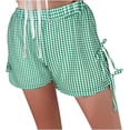 thumbnail image 1 of Hvot&aat Women Y2K Checkered Bow Shorts Casual Comfort Elastic Waist Short Pants Cute Summer Holiday Boxers, 1 of 5