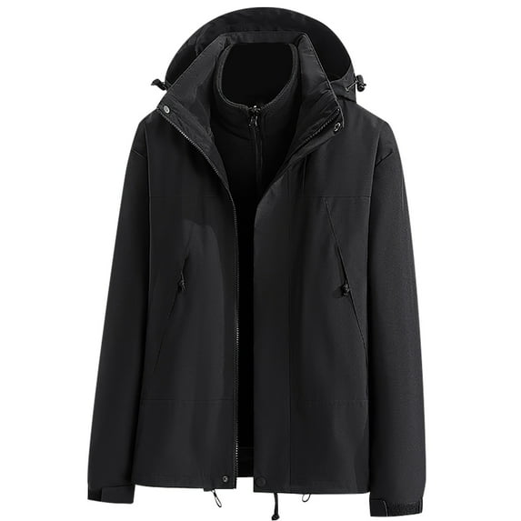 Hvot&aat Women's 3-in-1 Winter Coats Classic Snow Ski Jacket Water Warm Resistant Windproof Fleece Lined Winter Jacket Parka