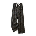 thumbnail image 1 of Hvot&aat Women's Boho Elastic Waist Tie-Front Pants Classy Soft Comfortable Floral Pants Casual Wide Leg Long Pants, 1 of 2