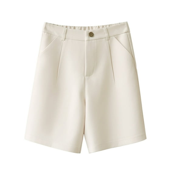 Hvot&aat Women's Business Bermuda Shorts Casual High Waisted Button Summer Work Short Pants Solid Color Suit Shorts