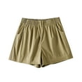 thumbnail image 1 of Hvot&aat Women's Button Down Short Baggy Wide Leg Shorts Casual Elastic Waist Shorts Breathable Solid Shorts, 1 of 2