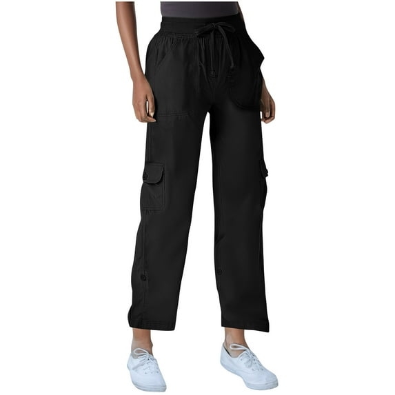 Hvot&aat Women's Cargo Capris Hiking Pants Lightweight Outdoor Athletic Travel Casual Pants Workwear Commuting Suit Pants