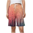 thumbnail image 1 of Hvot&aat Women's Casual Bermuda Shorts Printed Home Shorts With Elastic Waistband Drawstring And Side Pockets, 1 of 5