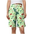 thumbnail image 1 of Hvot&aat Women's Casual Bermuda Shorts Printed Home Shorts With Elastic Waistband Drawstring And Side Pockets, 1 of 5