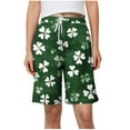 thumbnail image 1 of Hvot&aat Women's Casual Bermuda Shorts Printed Home Shorts With Elastic Waistband Drawstring And Side Pockets, 1 of 5