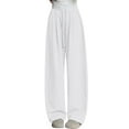 thumbnail image 1 of Hvot&aat Women's Casual Hanging Wide Leg Pants Thin Solid Color Drawstring Waist Pants Casual Beach Long Pants, 1 of 7