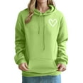 thumbnail image 1 of Hvot&aat Women's Casual Heart Print Hoodie Long Sleeve Pullover Casual Loose Solid Color Sweatshirt, 1 of 4