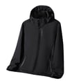 thumbnail image 1 of Hvot&aat Women's Casual Solid Color Hooded Jacket Long Sleeve Lightweight Waterproof Sun-protection for Hiking Travel, 1 of 3