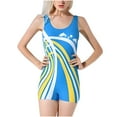 thumbnail image 1 of Hvot&aat Women's Comfortable One Piece Swimsuit Sleeveless dolphin Printing Tank Swimwear Padded Athletic Sports Bathing Suit, 1 of 2