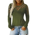 thumbnail image 1 of Hvot&aat Women's Cut Hollow Rhinestone Shirts Sexy Cold Shoulder Long Sleeve Pullover Oversized Crewneck Tops Fashion Tunic Blouse, 1 of 3