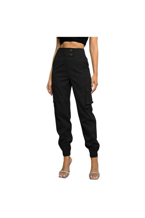 Women's Fashion Cargo Pants High Waisted Workout Pants Tapered Camouflage Combat Hiking Pants with Pockets