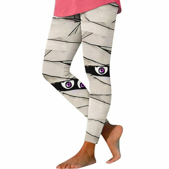 Hvot&aat Women's Fashion Halloween Printed Leggings With Yoga Sport Elastic Pants