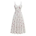 thumbnail image 1 of Hvot&aat Women's Floral Corset Dress Boho Midi Dresses Casual Sleeveless Spaghetti Wedding Guest Dresses, 1 of 7