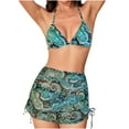 thumbnail image 1 of Hvot&aat Women's Four Piece Swimsuits Sexy Bikini Sets Triangle Bathing Suit with Cover Up & Bandana Vintage Printed Swimwear, 1 of 7