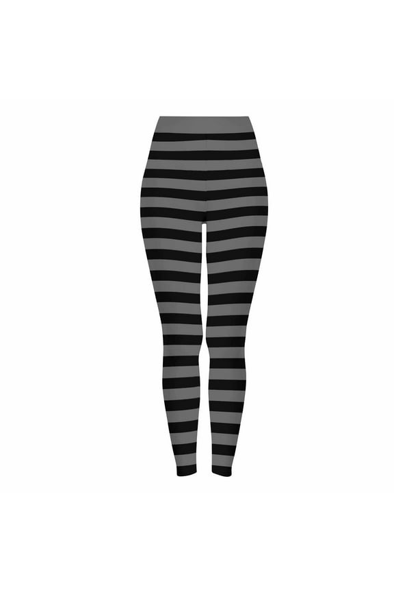Women's Halloween Striped Leggings Sports Fitness Pants Halloween Christmas Costume Pantyhose Stretch Yoga Pants