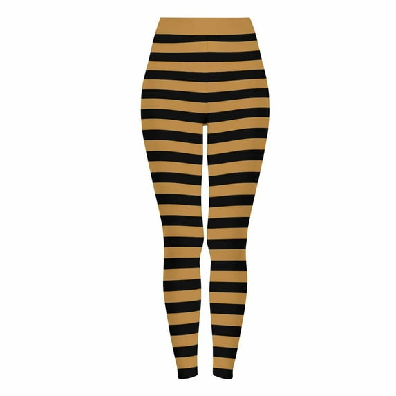 Hvot&aat Women's Halloween Striped Leggings Sports Fitness Pants Halloween Christmas Costume Pantyhose Stretch Yoga Pants