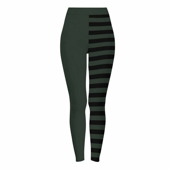 Hvot&aat Women's Halloween Striped Leggings Sports Fitness Pants Halloween Christmas Costume Pantyhose Stretch Yoga Pants