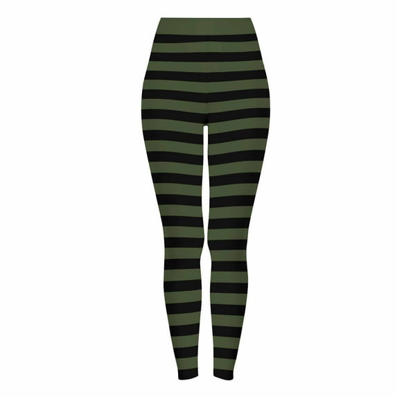Hvot&aat Women's Halloween Striped Leggings Sports Fitness Pants Halloween Christmas Costume Pantyhose Stretch Yoga Pants