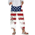 thumbnail image 1 of Hvot&aat Women's Harem Pants Red Galaxy Nebula Independence Day Printed Trousers High Waisted Jogger, 1 of 5