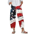 thumbnail image 1 of Hvot&aat Women's Harem Pants Red Galaxy Nebula Independence Day Printed Trousers High Waisted Jogger, 1 of 5