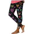 thumbnail image 1 of Hvot&aat Women's Heart Printed High Waist Leggings Valentines Day Stretchy Yoga Leisurely Pants, 1 of 7