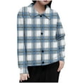 thumbnail image 1 of Hvot&aat Women's Loose Ribbed Knit Shirts Gradient Button Down Lapel Blouse Casual Long Sleeve Coat, 1 of 4