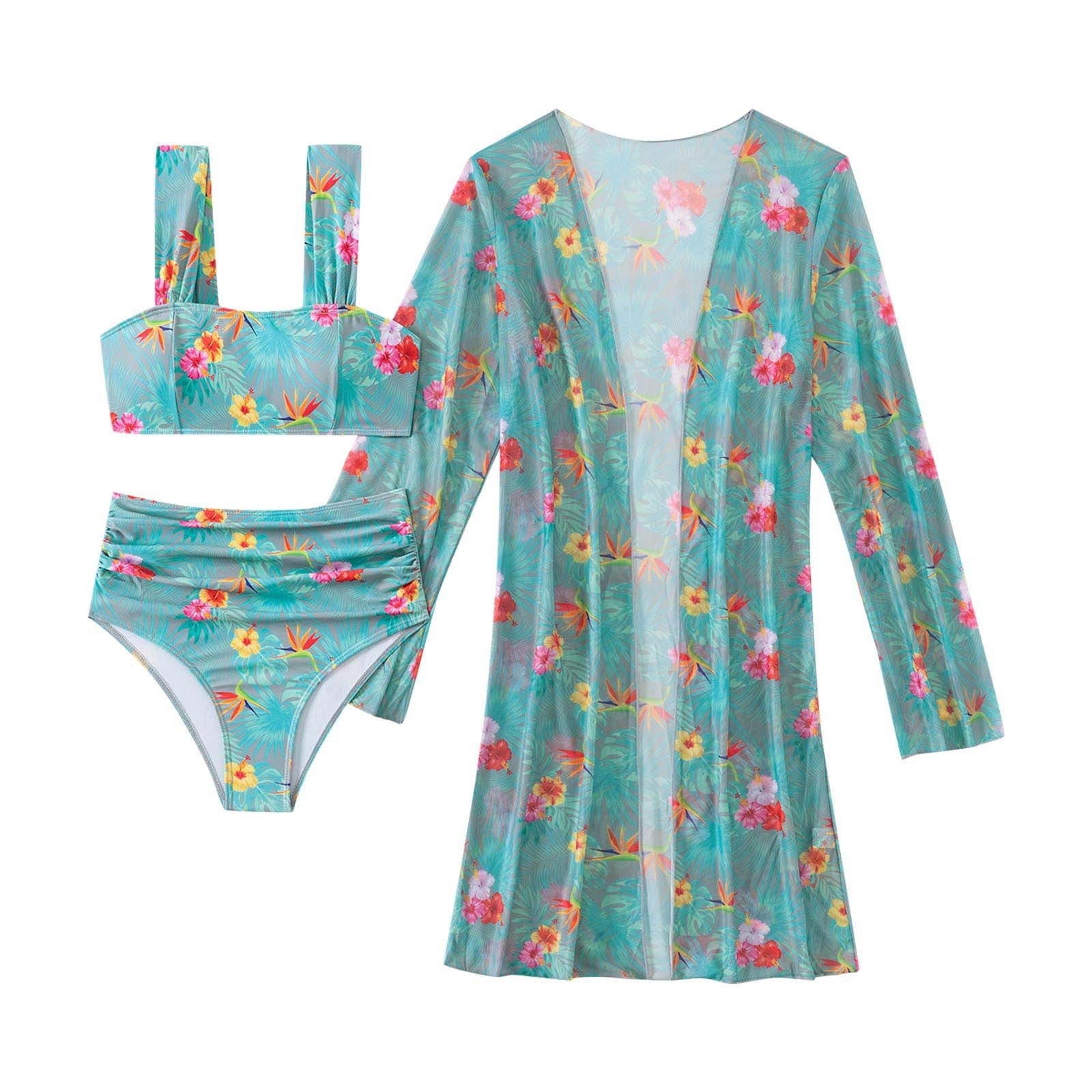 Women's Fashion Swimsuit Long-sleeved Pants Three Sets