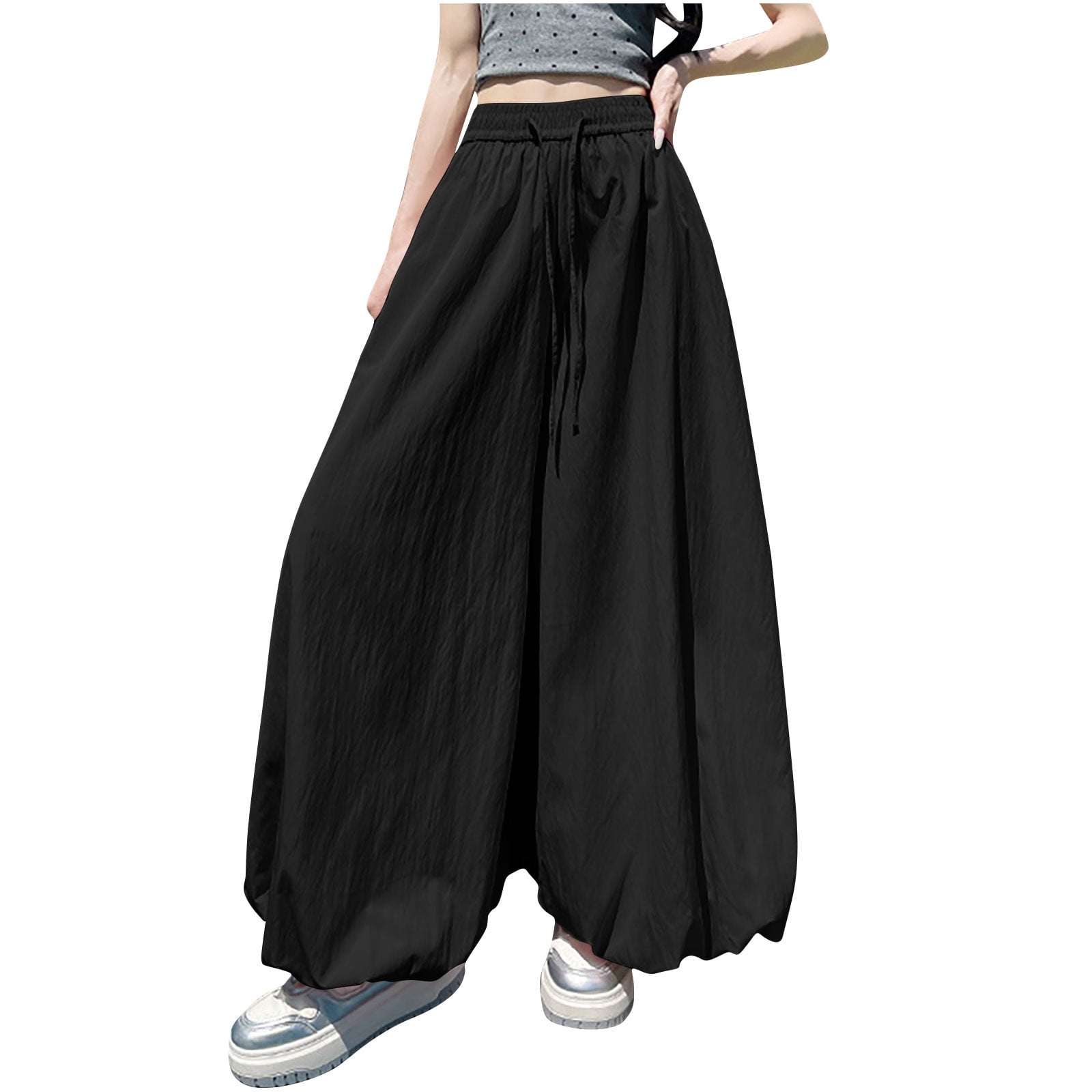Hvot&aat Women's Oversized Lantern Pants Hip Hop Wide Leg Bubble