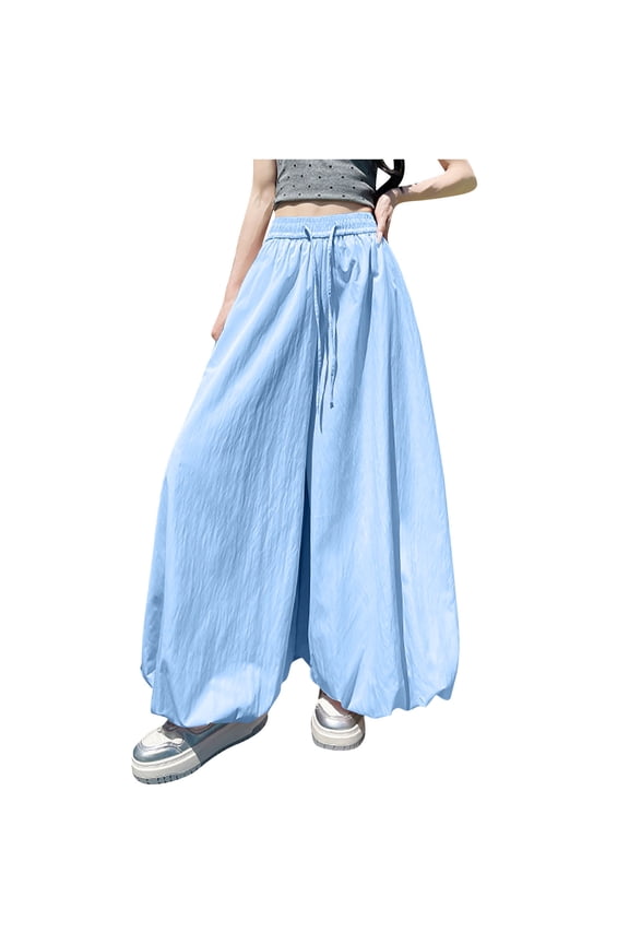 Women's Oversized Lantern Pants Hip Hop Wide Leg Bubble Trousers Casual Loose Vacation Palazzo Pants