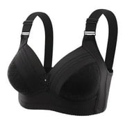 Hvot&aat Women's Plus Size Balconette Bra Wireless Seamless Push Padded Up Bras Adjustable Strap Back Buckle Comfort Underwear