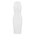 thumbnail image 1 of Hvot&aat Women's Ribbed Knit Midi Bodycon Dresses Sexy Twist Cuytout Front Casual Crew Neck Sleeveless Tank Top Sweater Dress, 1 of 5