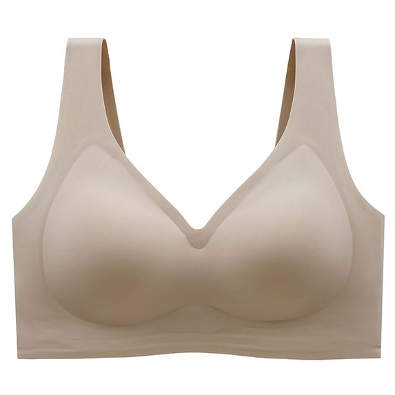 Hvot&aat Women's Seamless Wide Strap Underwear No Underwire Soft Support Bra Comfort Smoothing Everyday Bralette