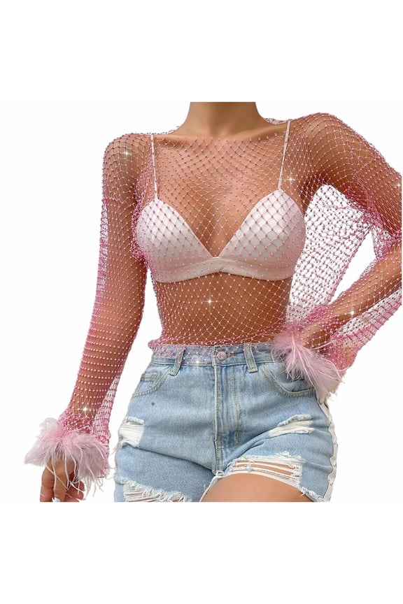 Women's Sexy Halter Sequin Crop Tops Deep V Neck Sparkly Tassels Bikini Body Chain Acrylic Tassel Bra