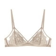 thumbnail image 1 of Hvot&aat Women's Sexy Lace Lingerie See Through Triangle Plunge Bras Small Breast Gathering No Underwire Breathable Daily Underwear, 1 of 2
