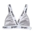 thumbnail image 1 of Hvot&aat Women's Sexy V Neck Ribbed Wireless Sports Bras Letter Print Wide Shoulder Straps Training Underwear, 1 of 2