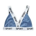 thumbnail image 1 of Hvot&aat Women's Sexy V Neck Ribbed Wireless Sports Bras Letter Print Wide Shoulder Straps Training Underwear, 1 of 2