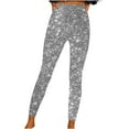 thumbnail image 1 of Hvot&aat Women’s Shiny Sequin Leggings Stretchy High Waisted Luscious Curvy Pants Evening Party Clubwear, 1 of 4