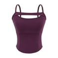 thumbnail image 1 of Hvot&aat Women's Sleeveless Spaghetti Strap Cutout Camisole Tank Tops Summer Solid Color T Shirts, 1 of 4