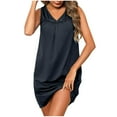 thumbnail image 1 of Hvot&aat Women's Soft Comfy Lace Nightdress V-Neck Sleeveless Knee-Length Tank Nightgowns Loose Solid Color Dress, 1 of 7